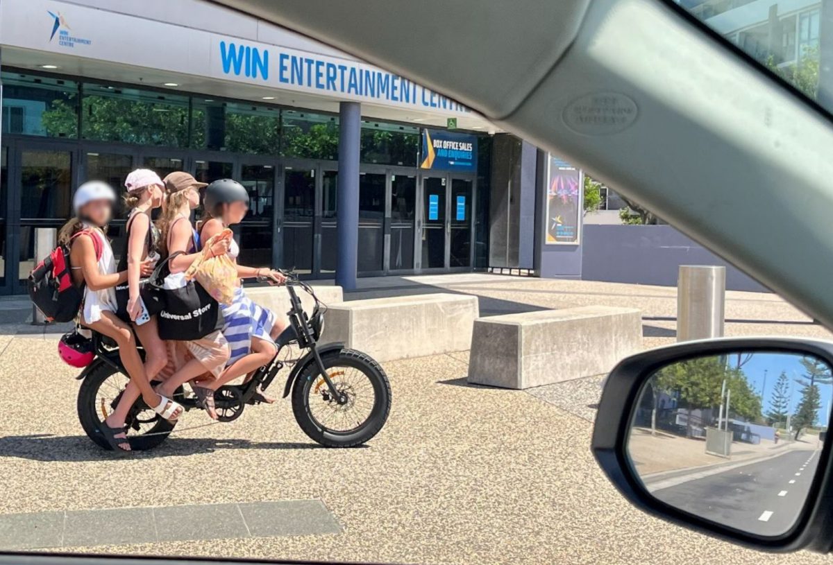 Girls on e-bike Wollongong
