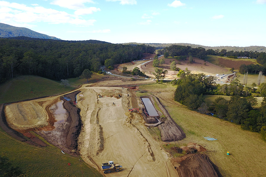 Looking north over what will be the new bridge over Dignams Creek. Photo: RMS