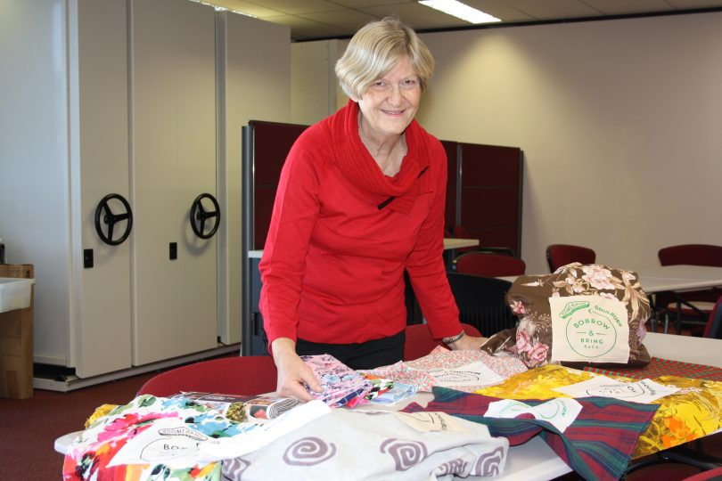 Goulburn Boomerang Bags member Heather West is an environmentalist putting her love of sewing to use to help provide an alternative to plastic shopping bags. Photos: Maryann Weston.