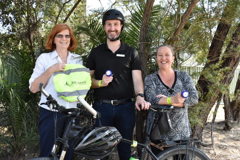 Council’s Road Safety Officer Kate McDougall, Recreation Development Coordinator Matt Neason and Tourism Events Coordinator Leisa Tague are looking forward to two great events for Bike Week this weekend. Photo: ESC.