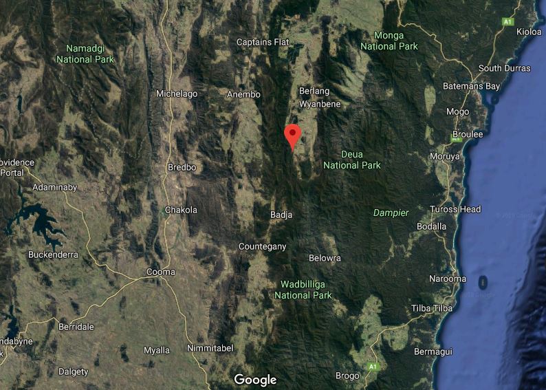 Jiden, 78 km north east of Cooma. Photo: Google Earth.