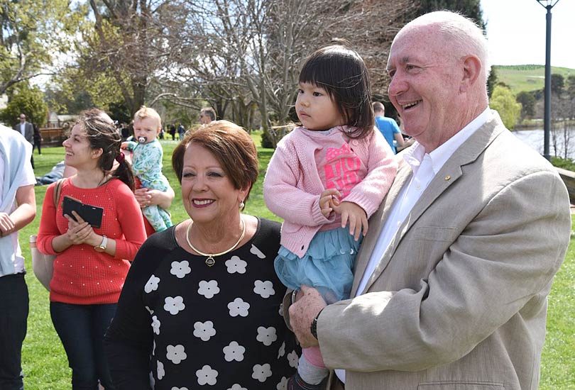The Governor-General and Lady Cosgrove meet with visitors at Open Day in 2017