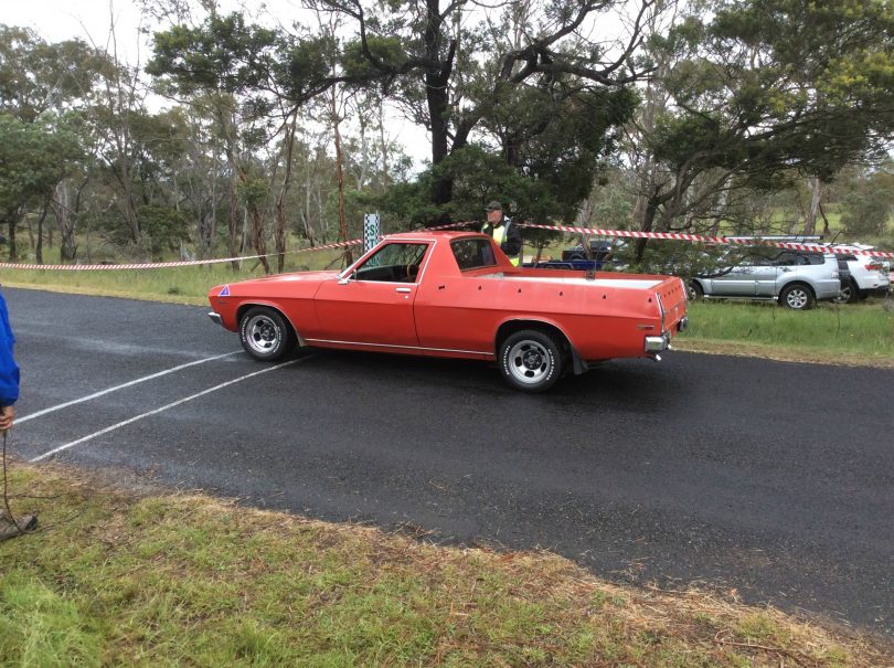 Phillip Moser in a Holden HQ Ute at the start November 2017. Photo: Jo Helmers, Cooma Car Club.