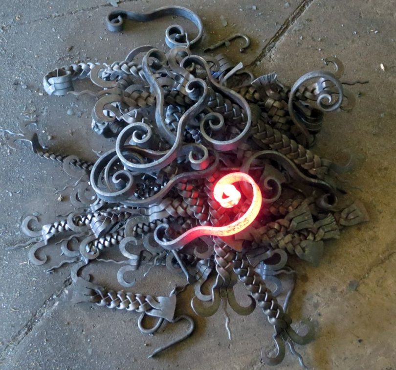 When Philippe Ravenel was fourteen and growing up in the Swiss village of Trelex, he went to Southern France and saw a blacksmith plaiting metal. Photo: Galba Forge Facebook.