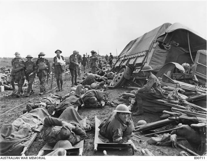 Caption: A scene on the Menin Road near Hooge, looking towards Birr Cross Roads, during the battle on 20 September 1917. Full description at www.awm.gov.au/collection/C43126.