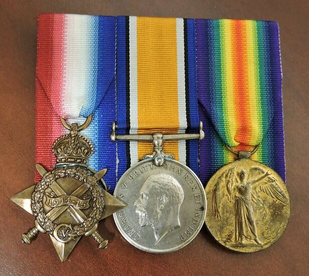 William Smith received the 1914-15 Star, the British War Medal and the Victory Medal. Photo: Linda Albertson.