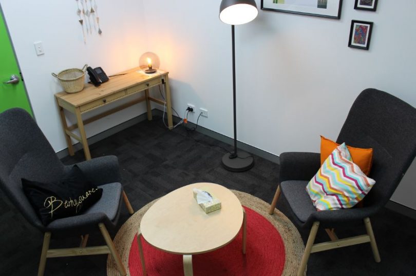 Inside one of many meeting rooms within Headspace Bega. Photo: Ian Campbell