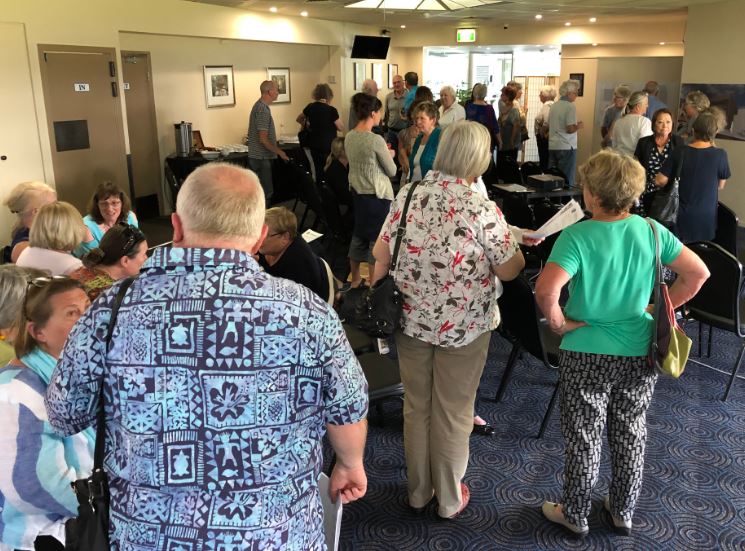 The Narooma School of Arts committee was delighted that more than 60 people attended their recent community meeting. Photo: Ian Campbell