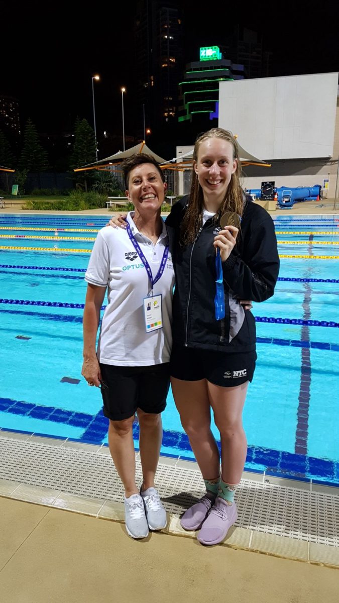 Tracey Menzies with Hayley Baker at the Commonwealth Games Trials in Queensland.