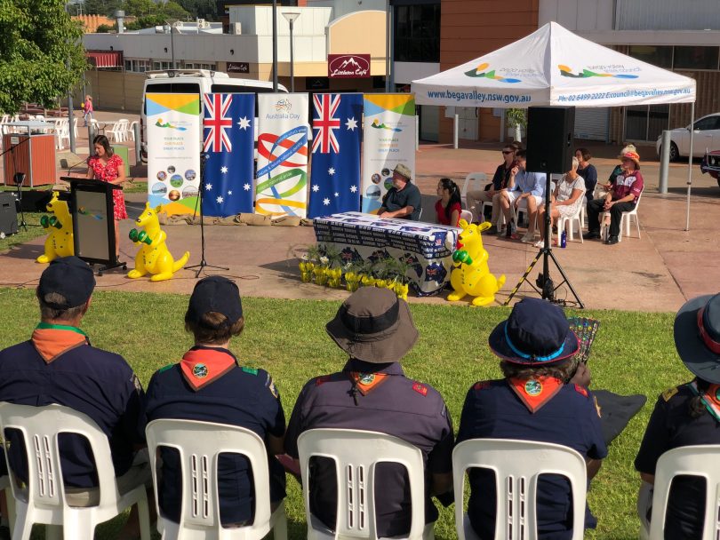 Bega Valley Mayor, Cr Kristy McBain conducting the citizenship ceremony in Bega on Australian Day 2019. Photo: Ian Campbell.