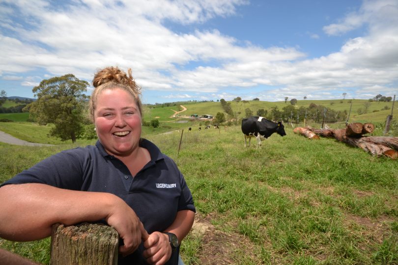 Brogo dairy farmer, Jess Pearce. Photo: TAFE NSW
