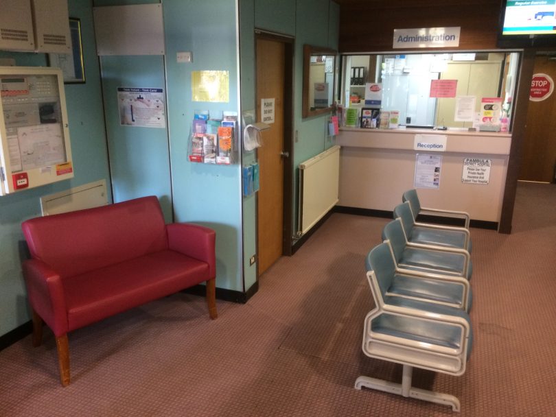 Before Stage 1 works rolled out, the reception area at Pambula Hospital. Photo: Supplied.