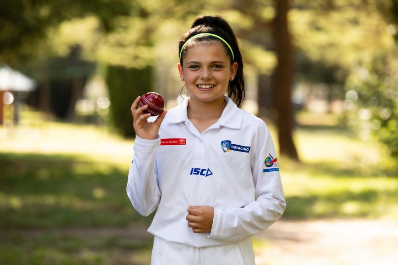 Rachel Carroll, a cricketer of the future. Photo: Daniella Jukic.
