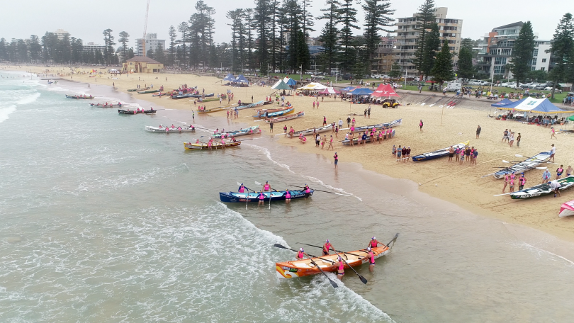The 2019 Best of the Best Interbranch Surf Boat Competition at Queenscliff Beach on Sydney's Northern Beaches. Photo: Surf Life Saving NSW.