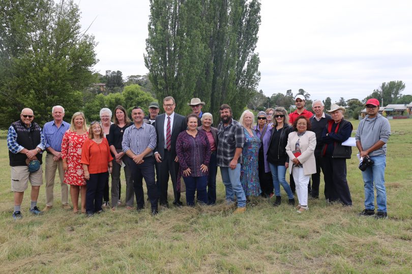 Member for Monaro John Barilaro, Parliamentary Secretary for Southern NSW Bronnie Taylor MLC and SMRC Mayor John Rooney joined members of local community groups in need of a home to announce a new community hall for Cooma. Photo: Supplied.