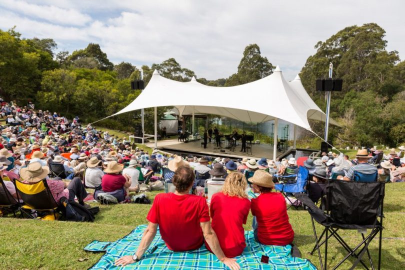 The iconic Four Winds Sound Shell in full flight at the 2018 Easter Festival. Photo: Four Winds website.