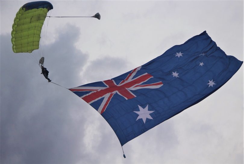 The Australian flag was flying high for the official opening. Photo: Alex Rea.