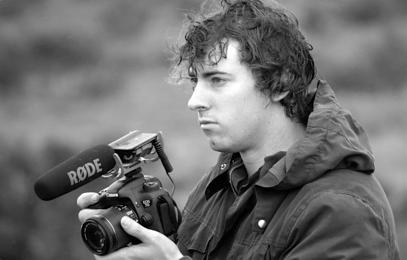 Photographer and filmmaker Harrison Warne in action. Picture: Facebook. 
