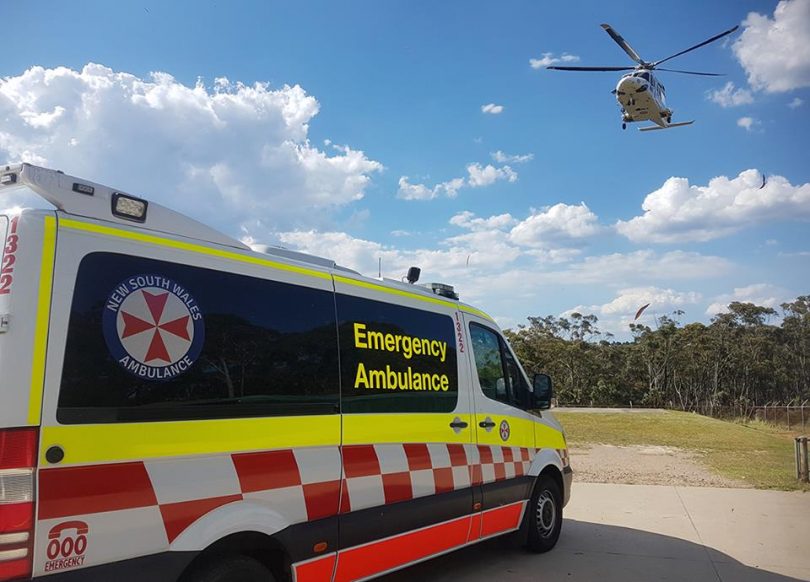 NSW Ambulance and helicopter