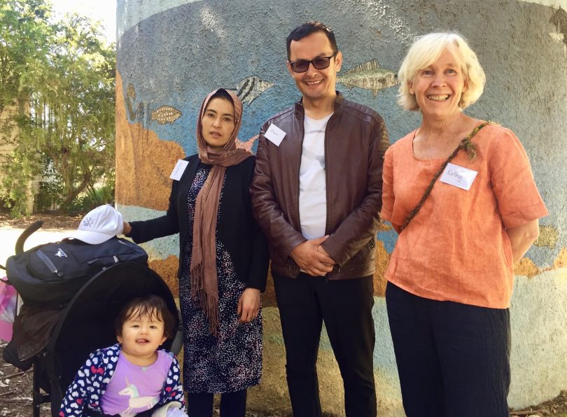 Host Kathy MacFetters with Shafiqa, Khair and daughter Fatima from Afghanistan