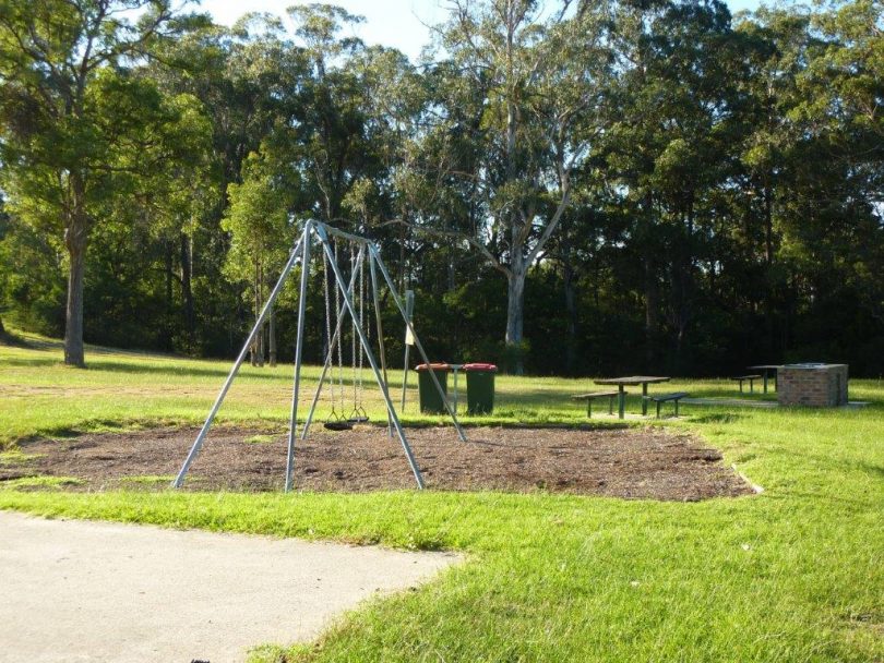 The old swings at Mogo are being replaced with a new playgroun tha should be ready by the end of June. Photo: ESC.