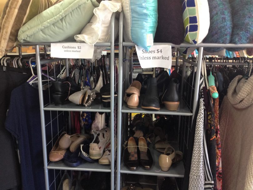 Many Op-shops are reporting an increase in brand new, unworn shoes and clothing with tags. Picture: Elka Wood