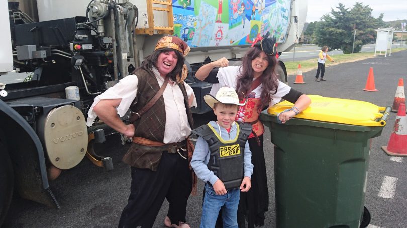 The Reduce, Reuse, Recycle Pirates with Harry Lowe at last year's Resource and Waste Expo. Picture: provided. 