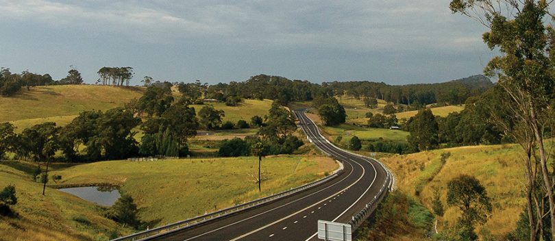 Newly upgraded section of Princes Highway at Victoria Creek, Tilba.