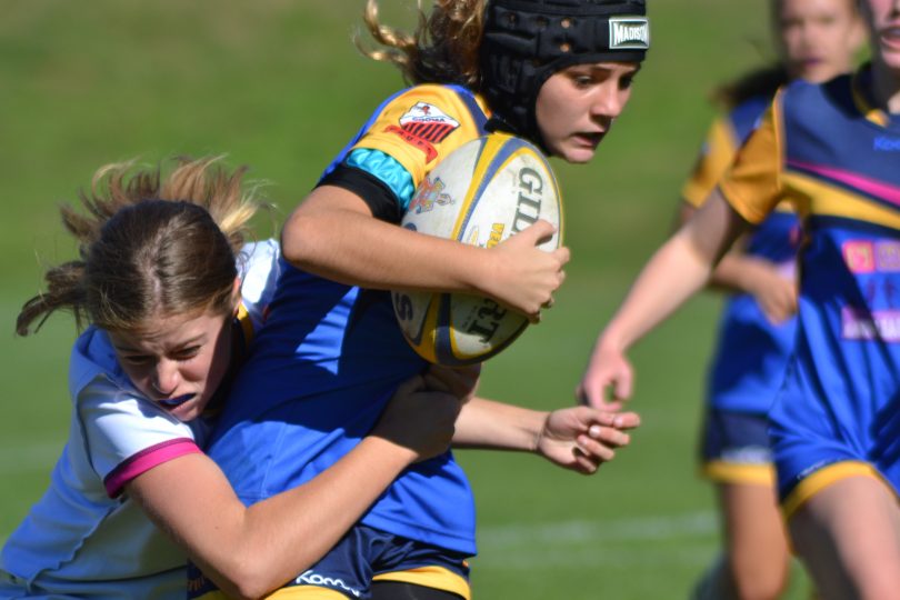 Cooma's Rubi Williams more than proved her worth in one of her first Rugby 10s matches. Photo: Falcons