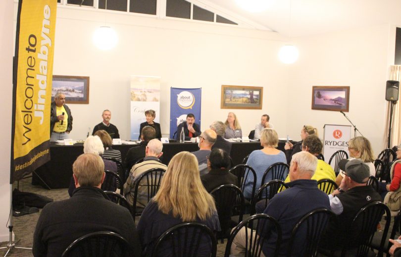 Around 60 people attened the Meet the Candidate forum at Rydges Jindabyne, hosted by About Regional and the Jindabyne Chamber of Commerce. Photo: Ian Campbell.