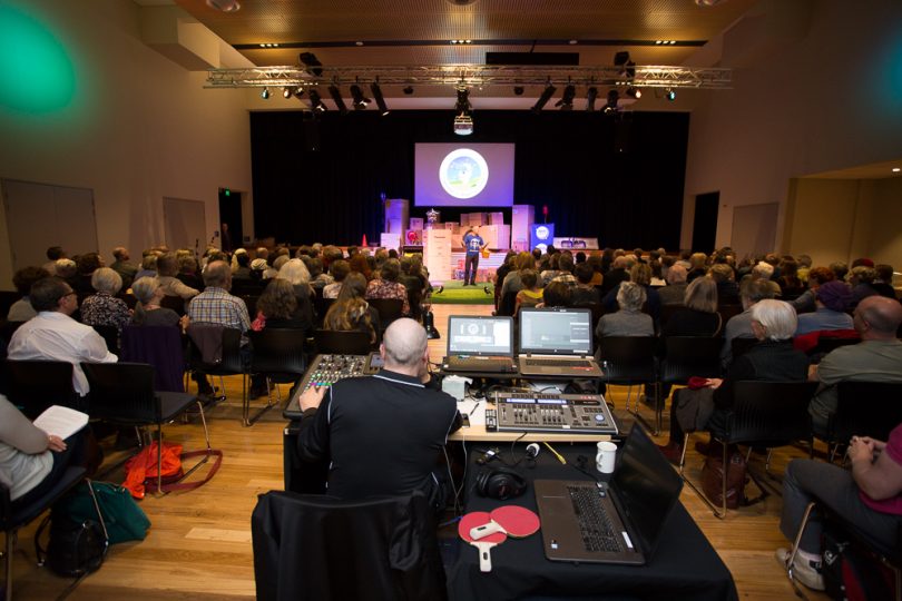 350 people packed the Bega Civic Centre in 2018 for the Festival of Open Minds. Photo: Chris Sheedy.