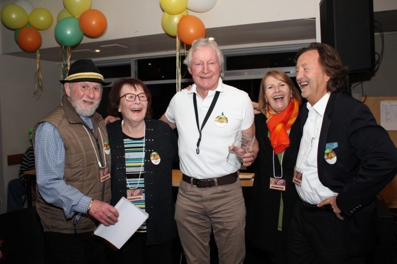 Roger Clark, recipient of the 2018 MJF Award, and friends. Photo: supplied