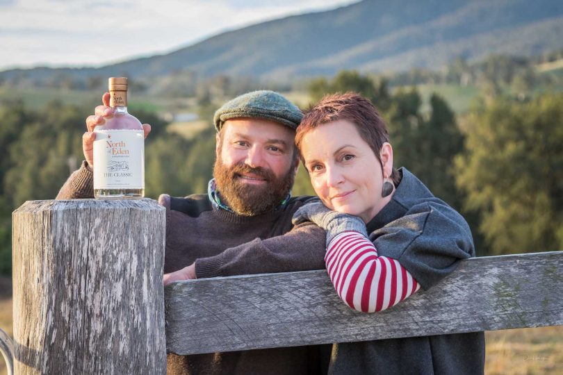 Gavin Hughes and Karen Touchie have created a multi-award winning gin from their Bega property. Photo: Dave Rogers