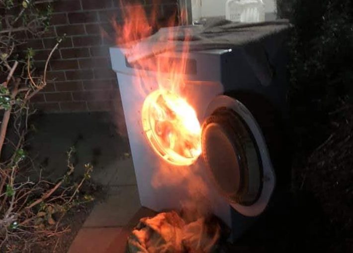 Lucky escape for family after clothes dryer catches fire overnight