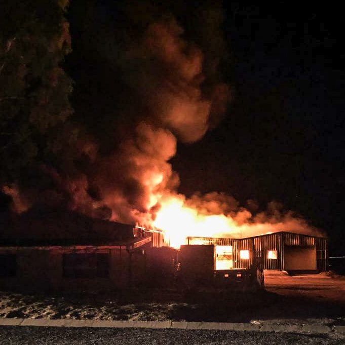 A fire in a commercial laundromat in Jindabyne burned through most of Saturday night. Photo: Supplied. 