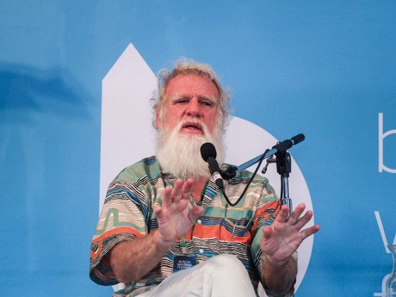 "We have to change things. We have to have the conversations with those that still don’t acknowledge and don’t understand" - Bruce Pascoe. Photo: Byron Bay Writers Festival Facebook.