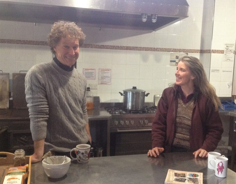 Dean and Nettie at The Crossing's commercial kitchen. Nettie plans all the menu's and shops for the school groups, then the young people do the cooking. Photo: Elka Wood. 