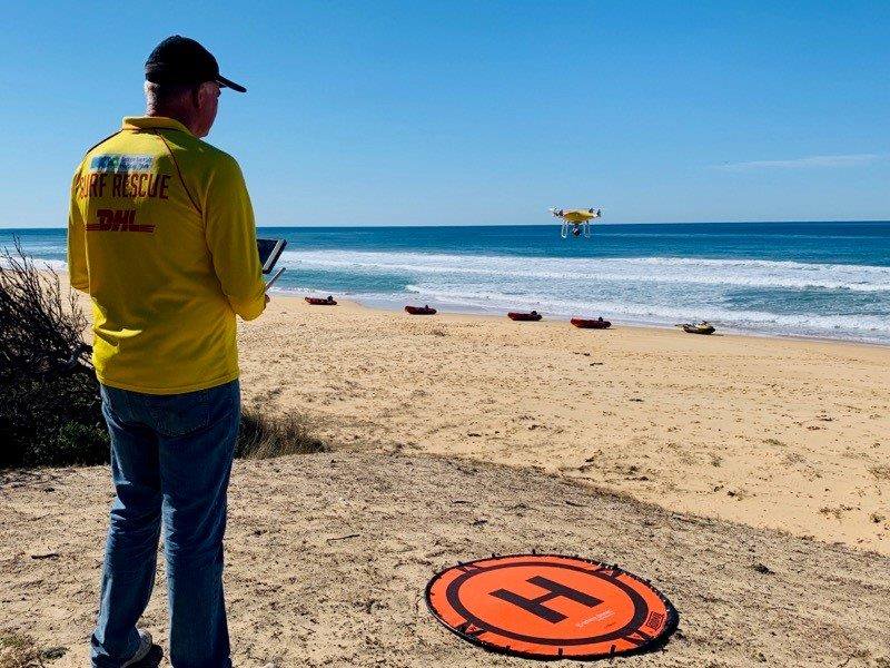 The Westpac Lifesaver Drone, part of the search. Photo: Twitter @SLSNSW.