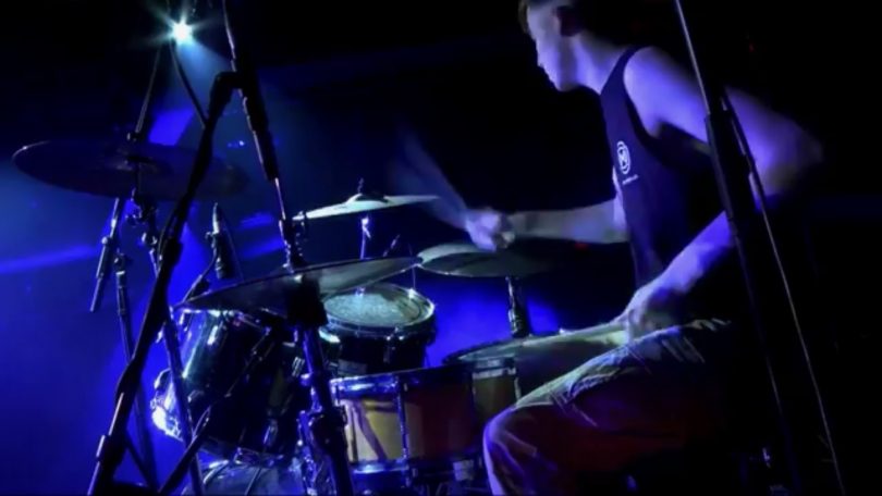 Drummer Jake credits his teacher Ken Vatcher for his drumming skills. Photo: Supplied. 