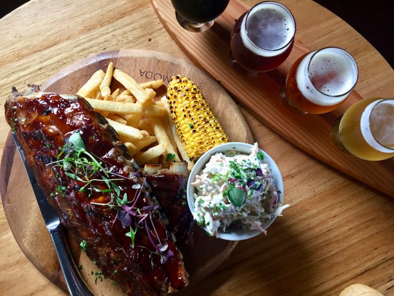 A menu that includes sticky ribs and a paddle of beer? Thanks Tathra Pub