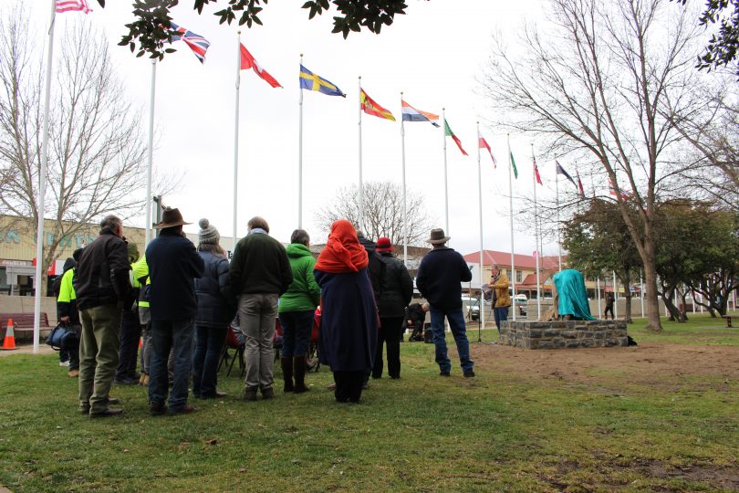 Family, friends and community members gathered in Cooma's Centennial Park. Photo: Ian Campbell.