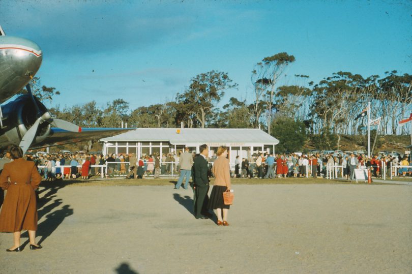 Merimbula Airport Opening, 1950s. Photo: Arthur Kaine, courtesy of Christine Kaine.
