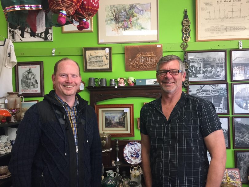 Store owners Jason Houston and Eric Wolske were just passing through Eden on a cruise day. Photo: Lisa Herbert