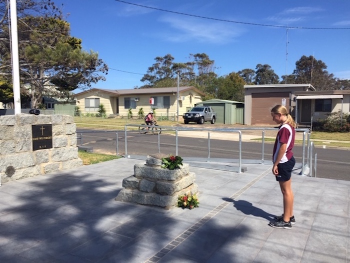 Children from Tathra Primary School laid wreaths