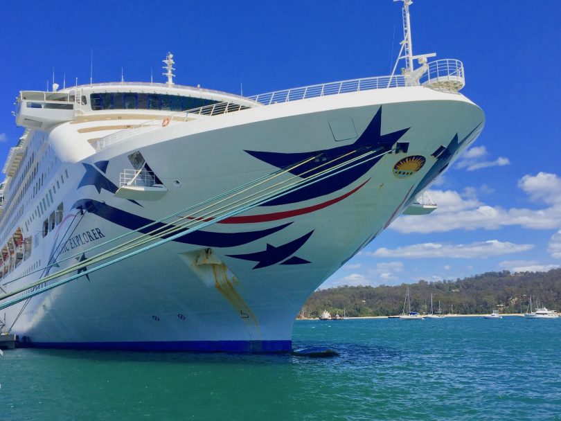 An impressive sight, the Pacific Explorer tied up at Eden's Cruise Wharf. Photo: Lisa Herbert