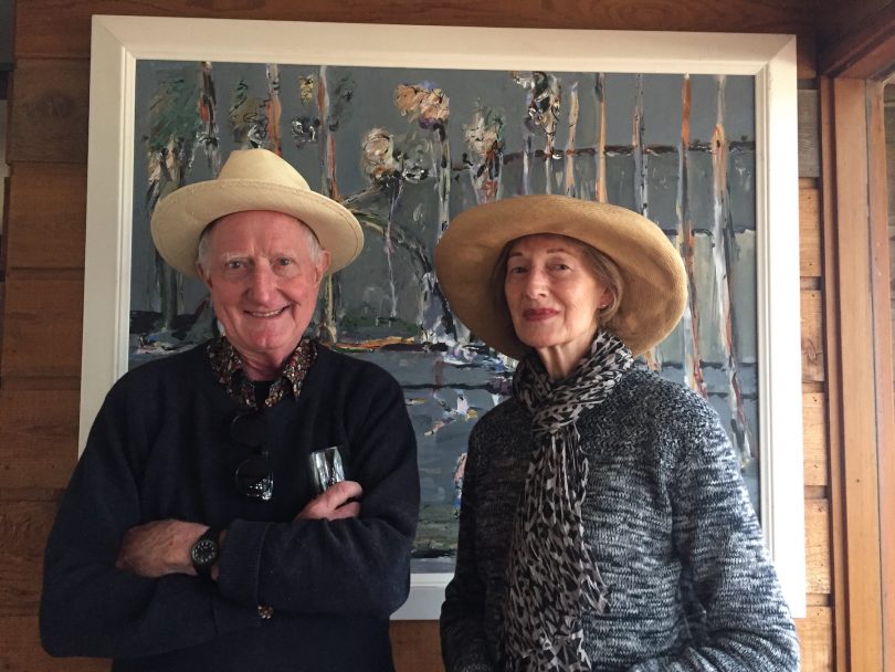 Philip Cox AO, and Janet Hawley opened their bush retreat to lovers of sculpture. Photo: Lisa Herbert