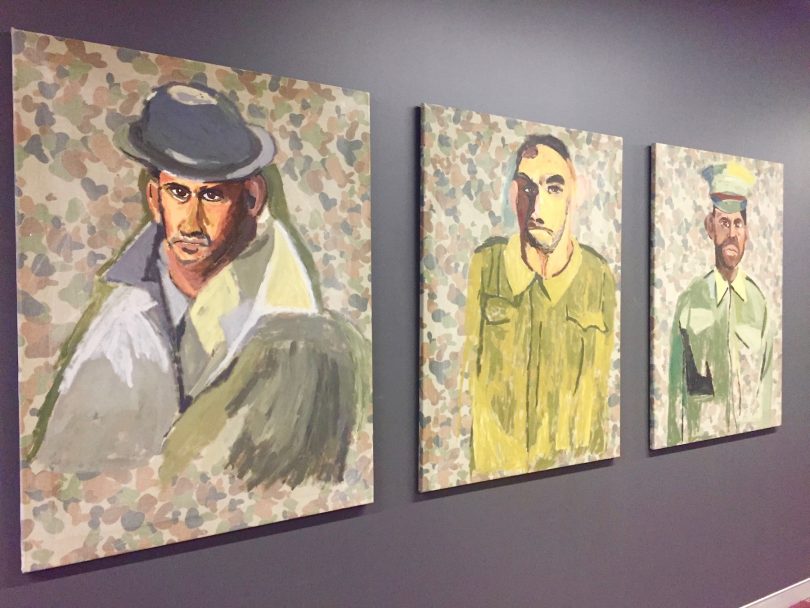 Works by Vincent Namatjira titled "Unknown Soldiers".