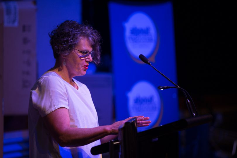 Jan Harris at the Festival of Open Minds in 2018. Photo: Chris Sheedy.