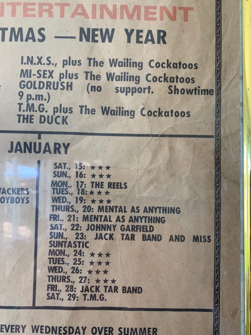 The Mentals on the bill for the summer of 1983/84. Photo: David Little.