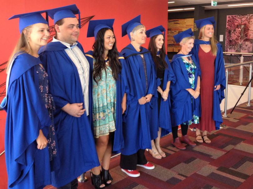 21 students graduated from University of Wollongong's Bega Campus today. Photo: Elka Wood.